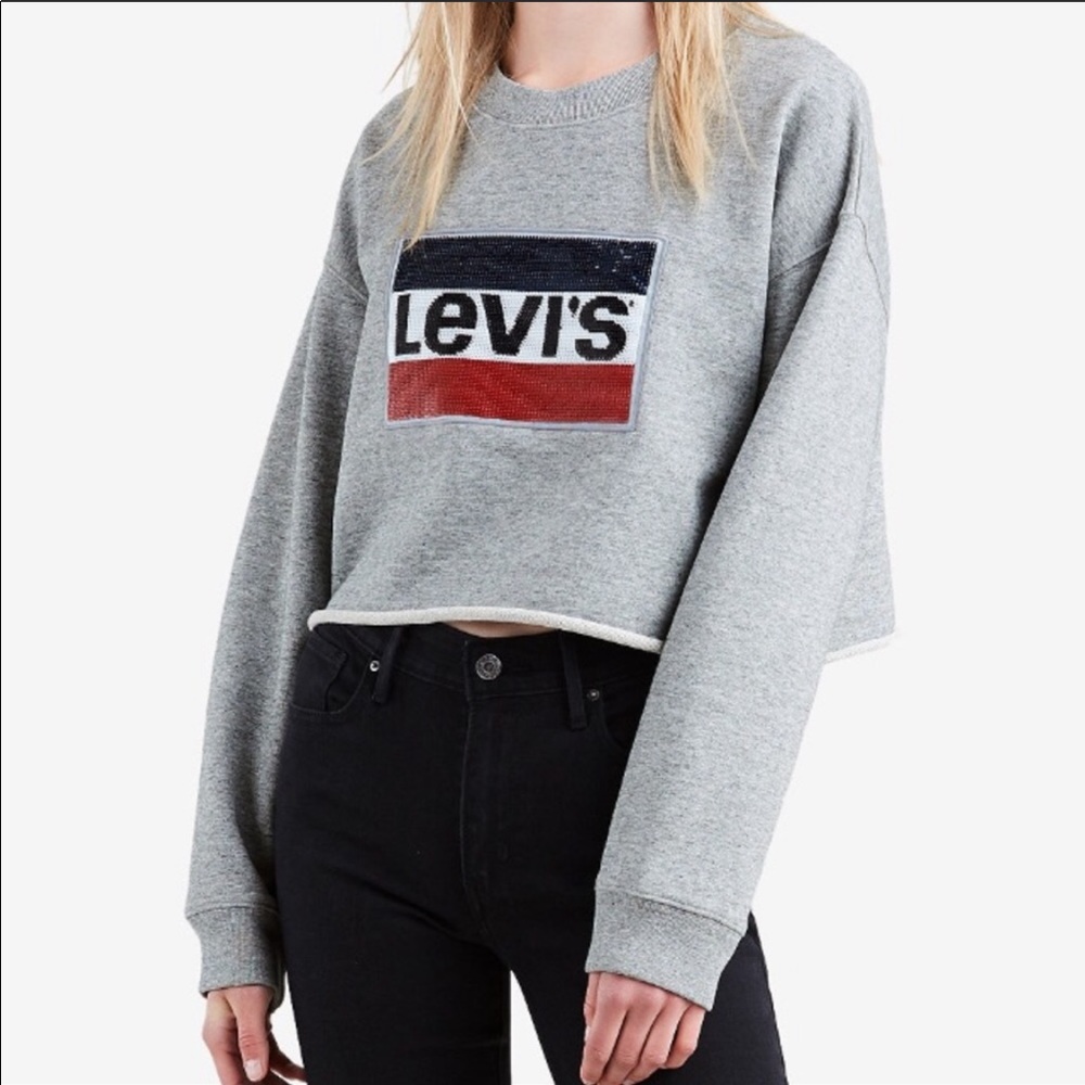 [Levi's] Cotton Graphic Sweatshirt - Sequin Logo